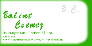 balint csemez business card